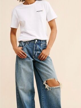AMO Indira wide leg oversized medium Blue Denim Jeans
